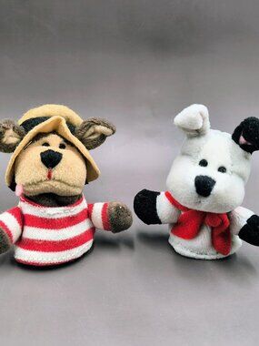 Starbucks 2003 Valentines Collector Finger Puppets - Gondolier & Bandana Dog Set